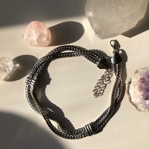 Silver thick choker necklace